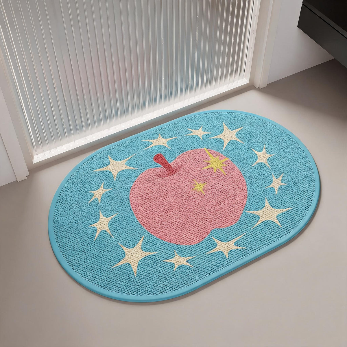 Starry Apple Oval Bath Mat