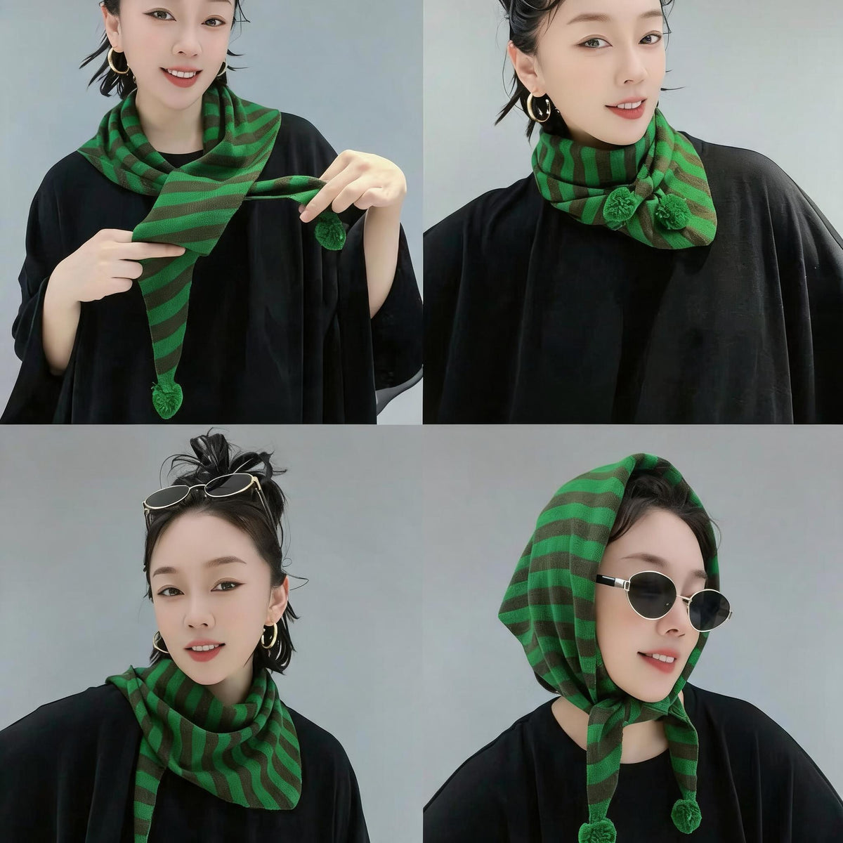 Pom Pom Knit Kerchief