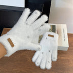 Star Studded Fluffy Gloves
