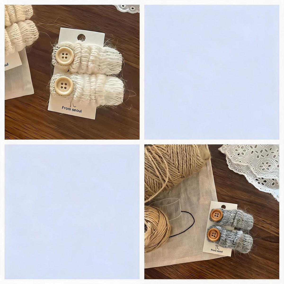 Fuzzy Button Snap Hair Clip