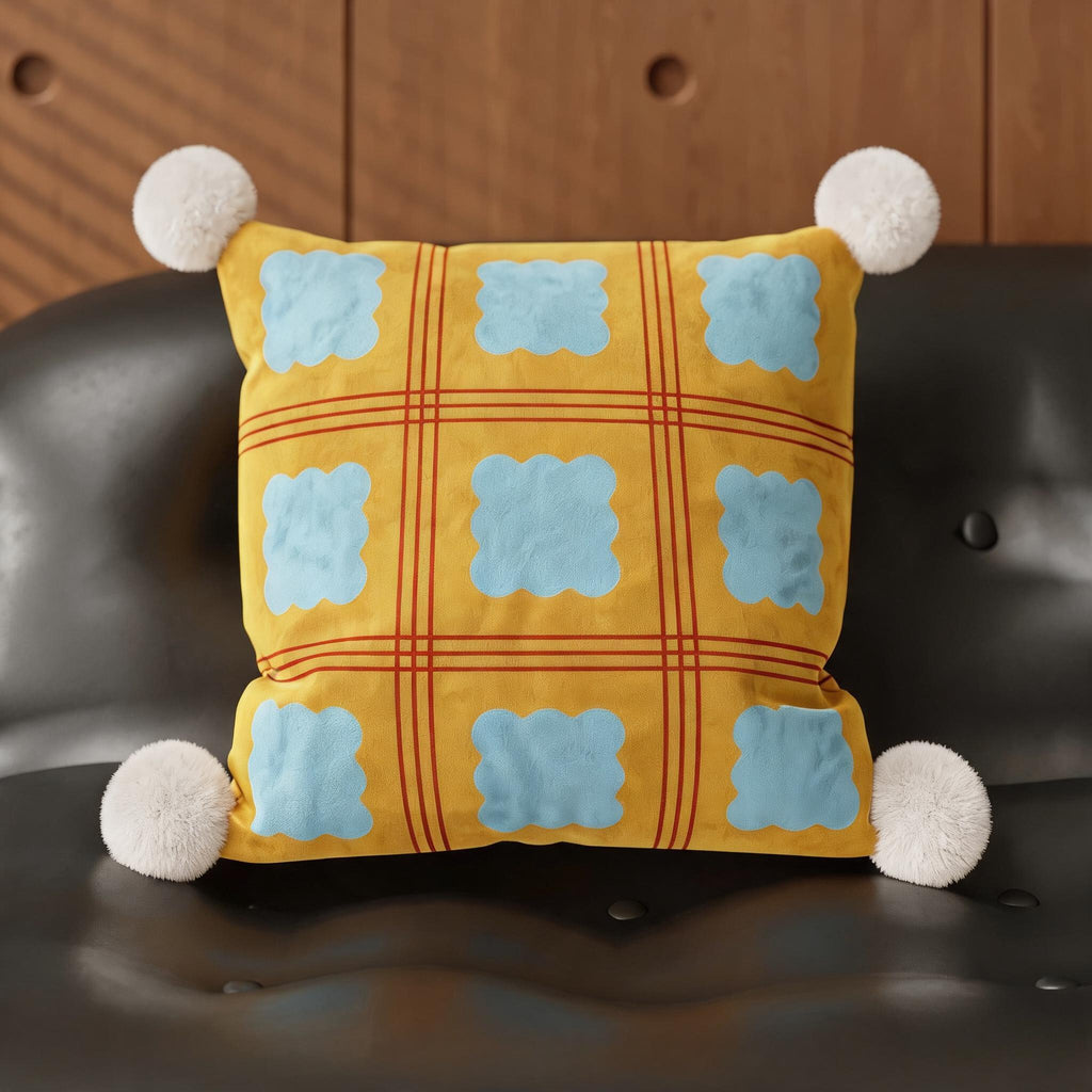 Autumn Leaves Pom Cushion