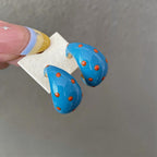 Polka Dot Chunky Teardrop Earrings