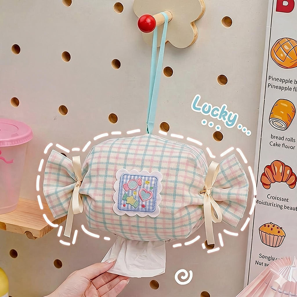 Striped Candy Hanging Tissue Holder