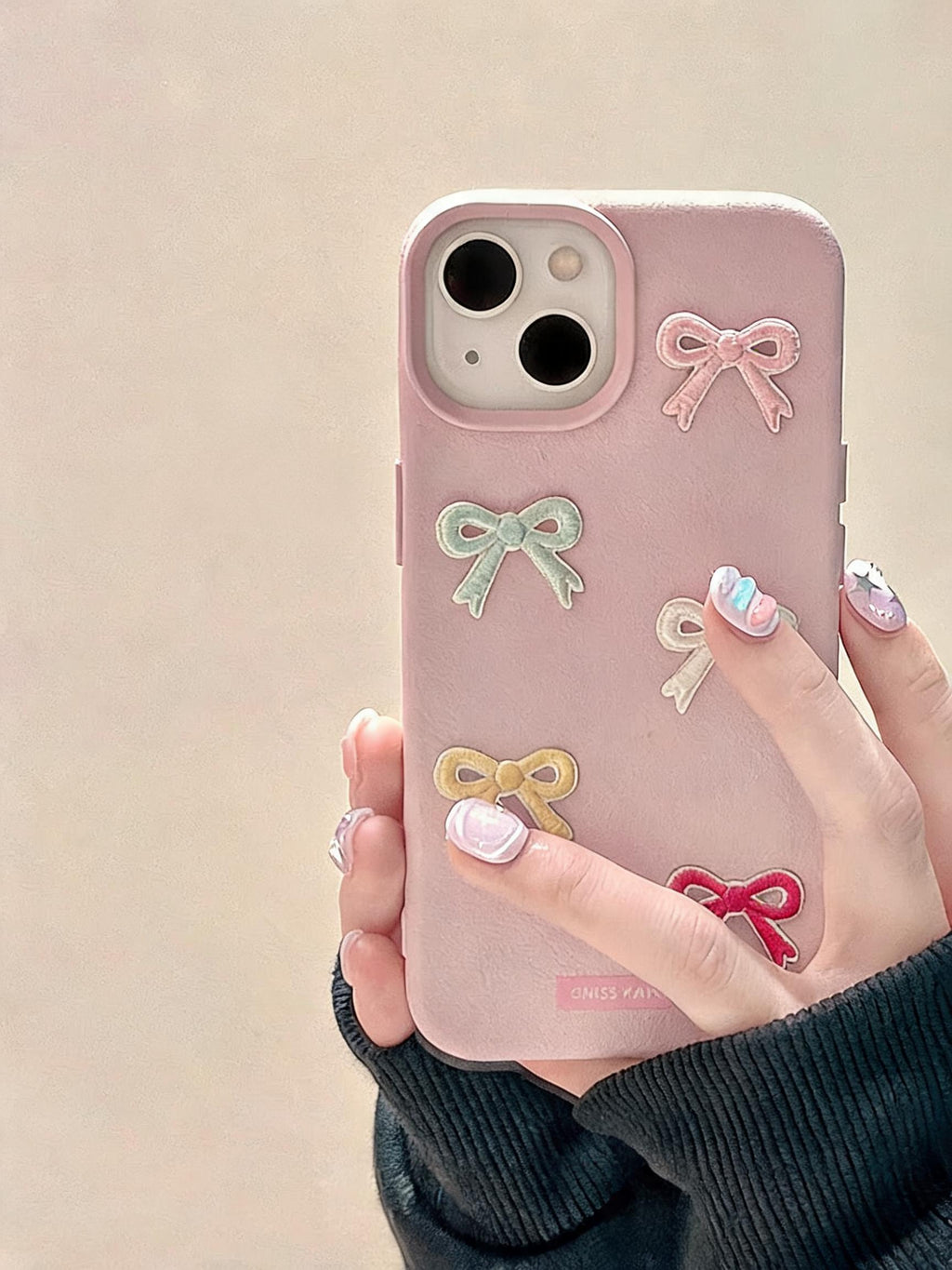 Embroidered Bow iPhone Case