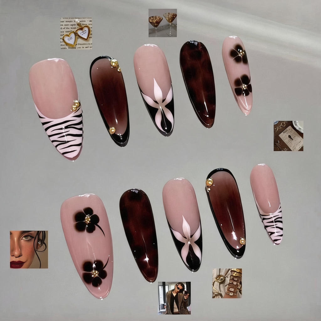 Autumn Amber Tortoiseshell Press-On Nails