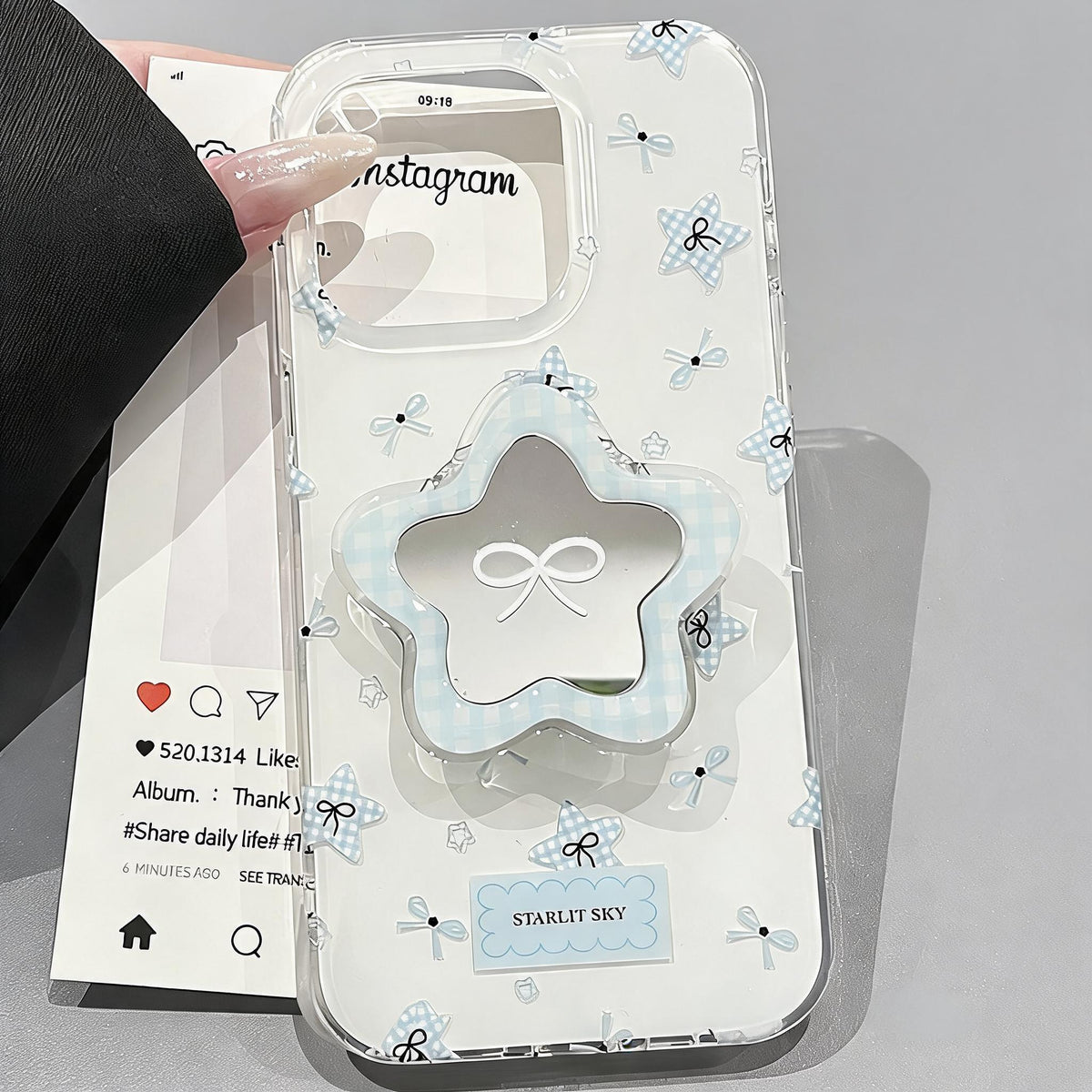 Starlit Gingham Bow Case