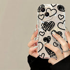 Scribbled Heart Wavy iPhone Case