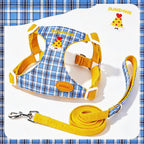 Checked Puppy Harness Lead Set