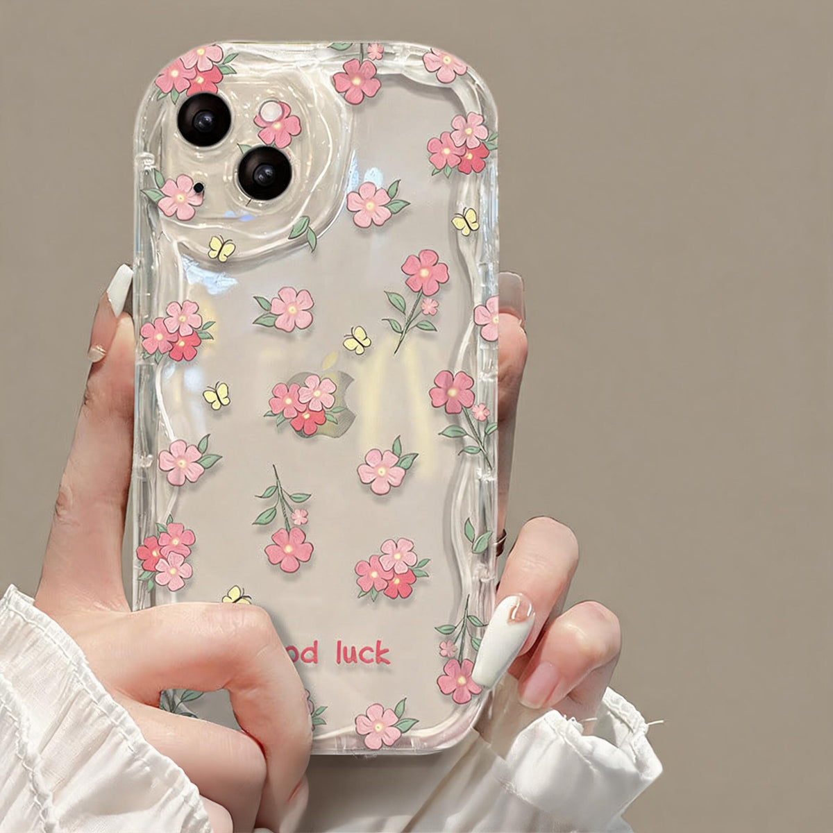 Wavy Pink Blossom iPhone Case
