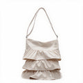 Tiered Ruffle Canvas Shoulder Bag