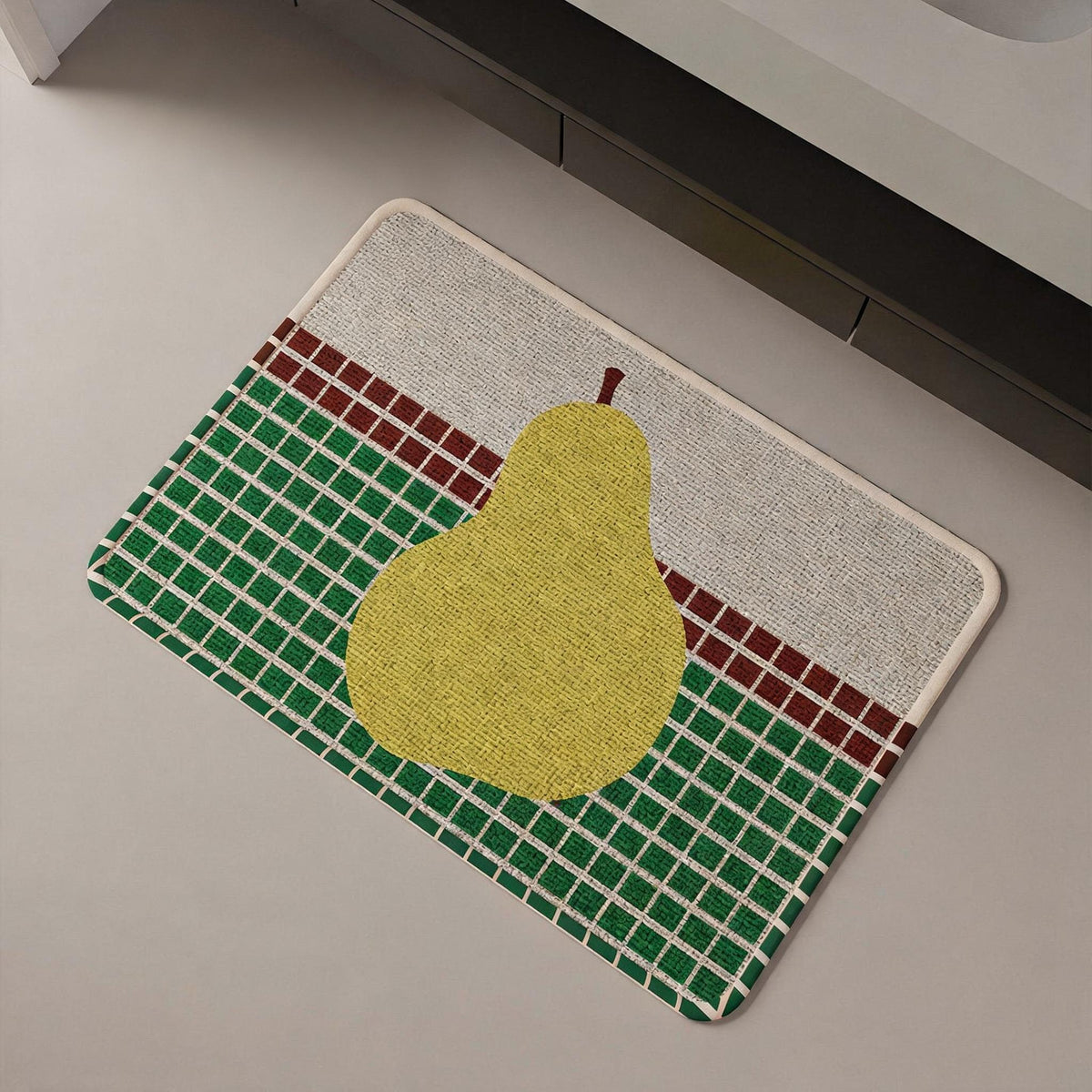 Chequer Print Quick-Dry Bath Mat