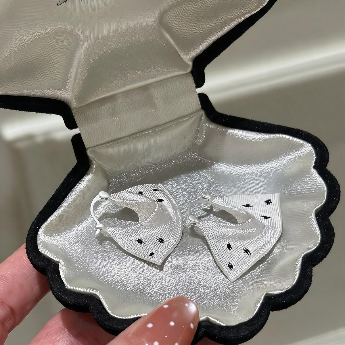 Polka Dot Purse Hoop Earrings
