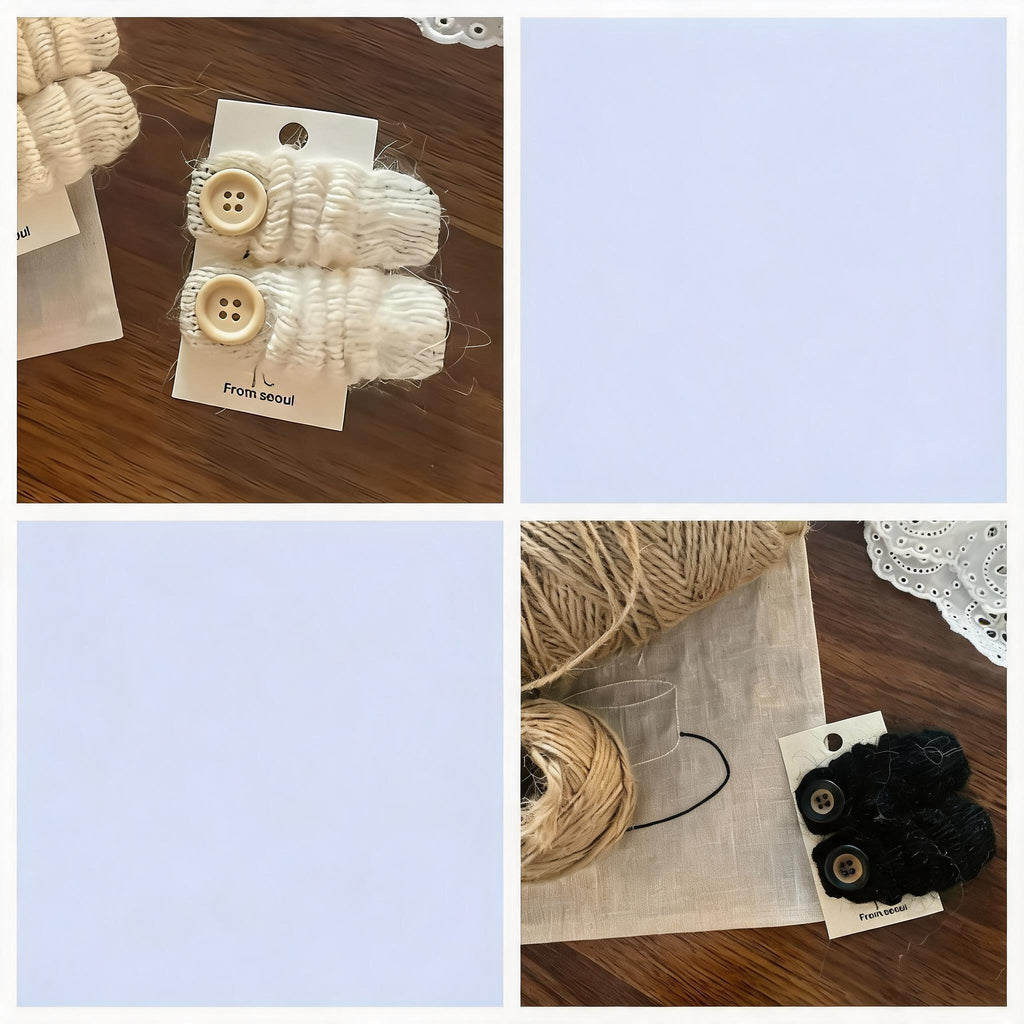 Fuzzy Button Snap Hair Clip