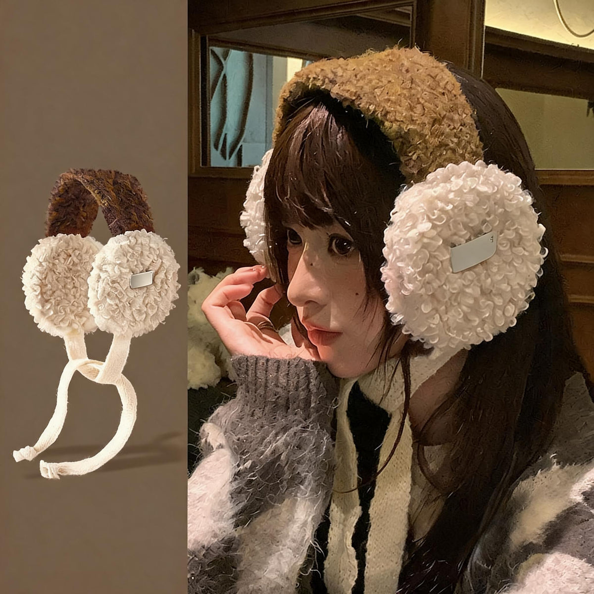 Fluffy Tie Cord Earmuffs