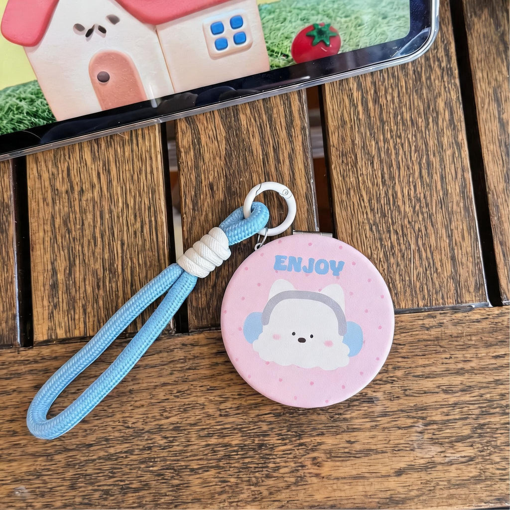 Cartoon Wrist Strap Folding Mirror