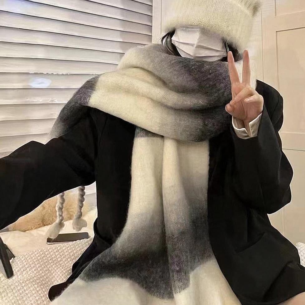 Fringed Twill Blanket Scarf