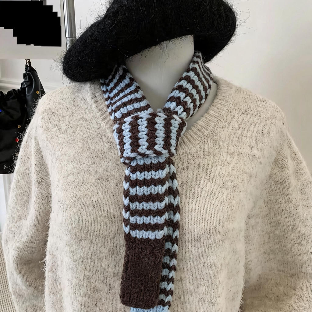 Fine Stripe Skinny Scarf