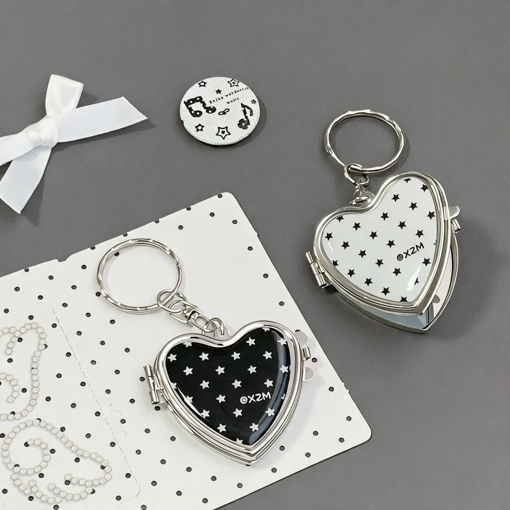Starry Heart Mirror Keyring