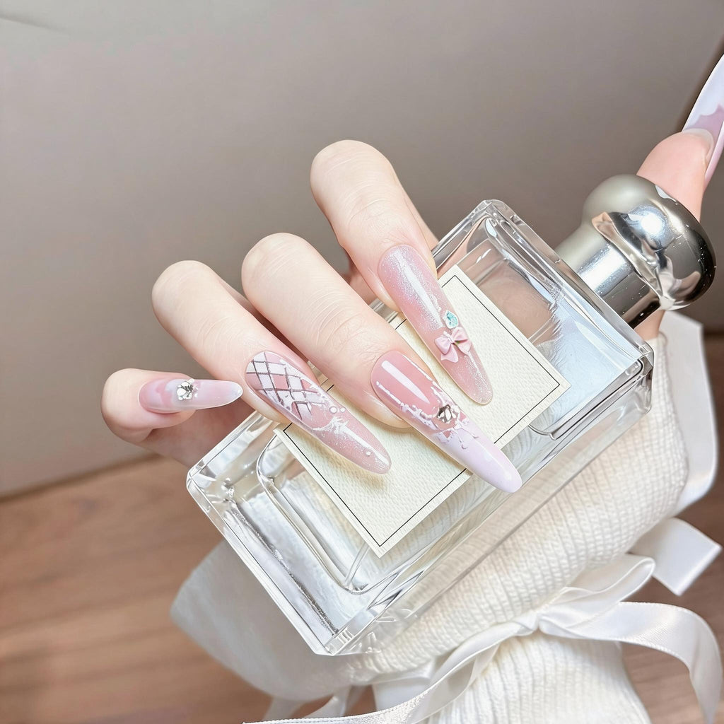 Ballet Bow Stiletto Press-On Nails