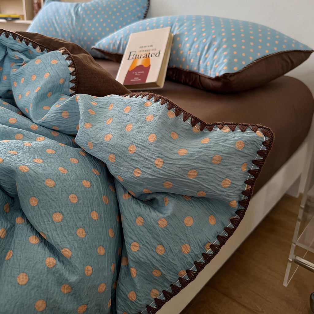 Crinkle Cotton Polka Dot Bedding
