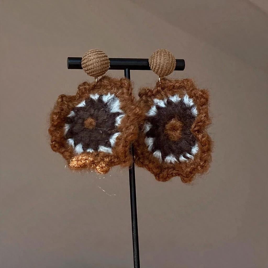 Toasted Bloom Crochet Earrings