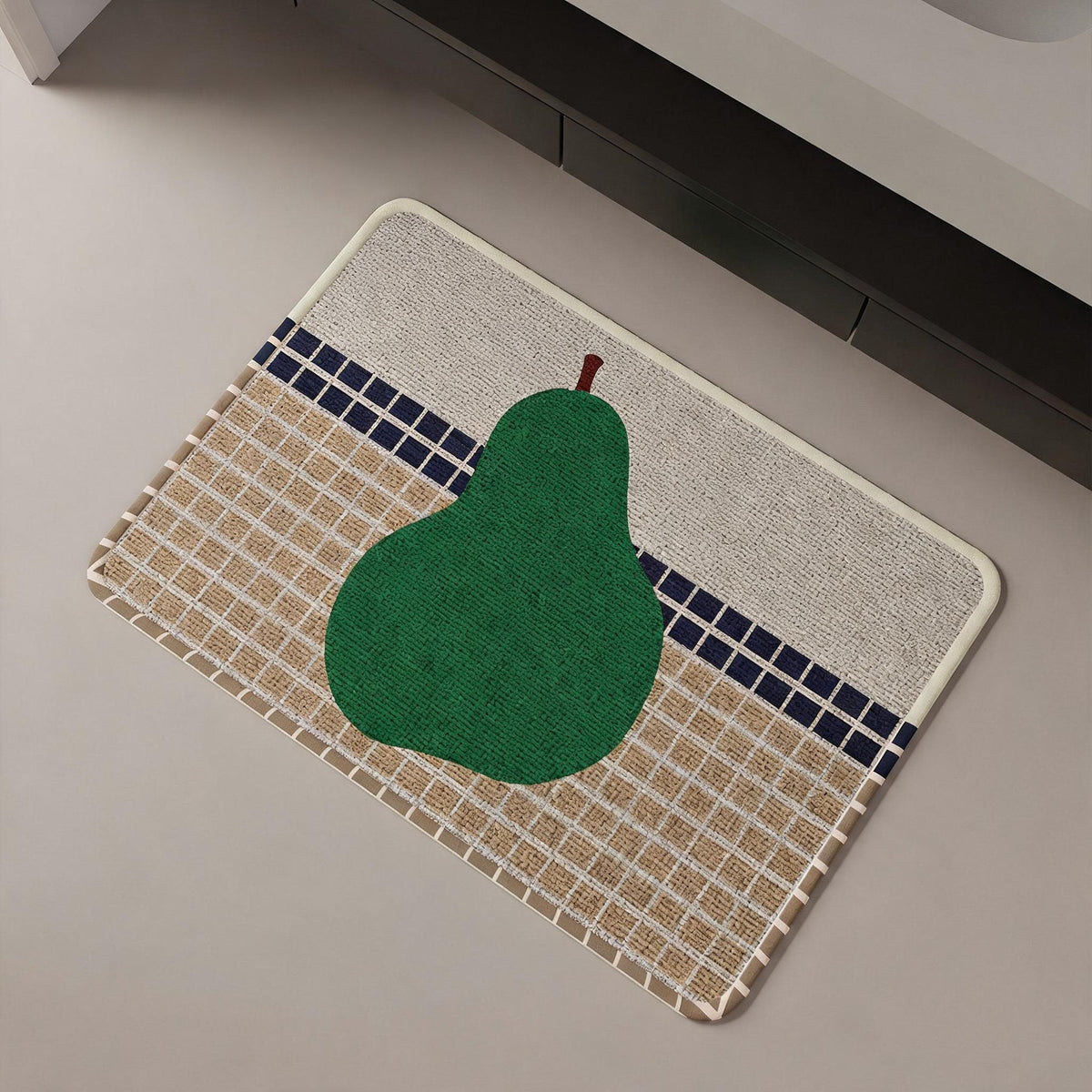 Chequer Print Quick-Dry Bath Mat