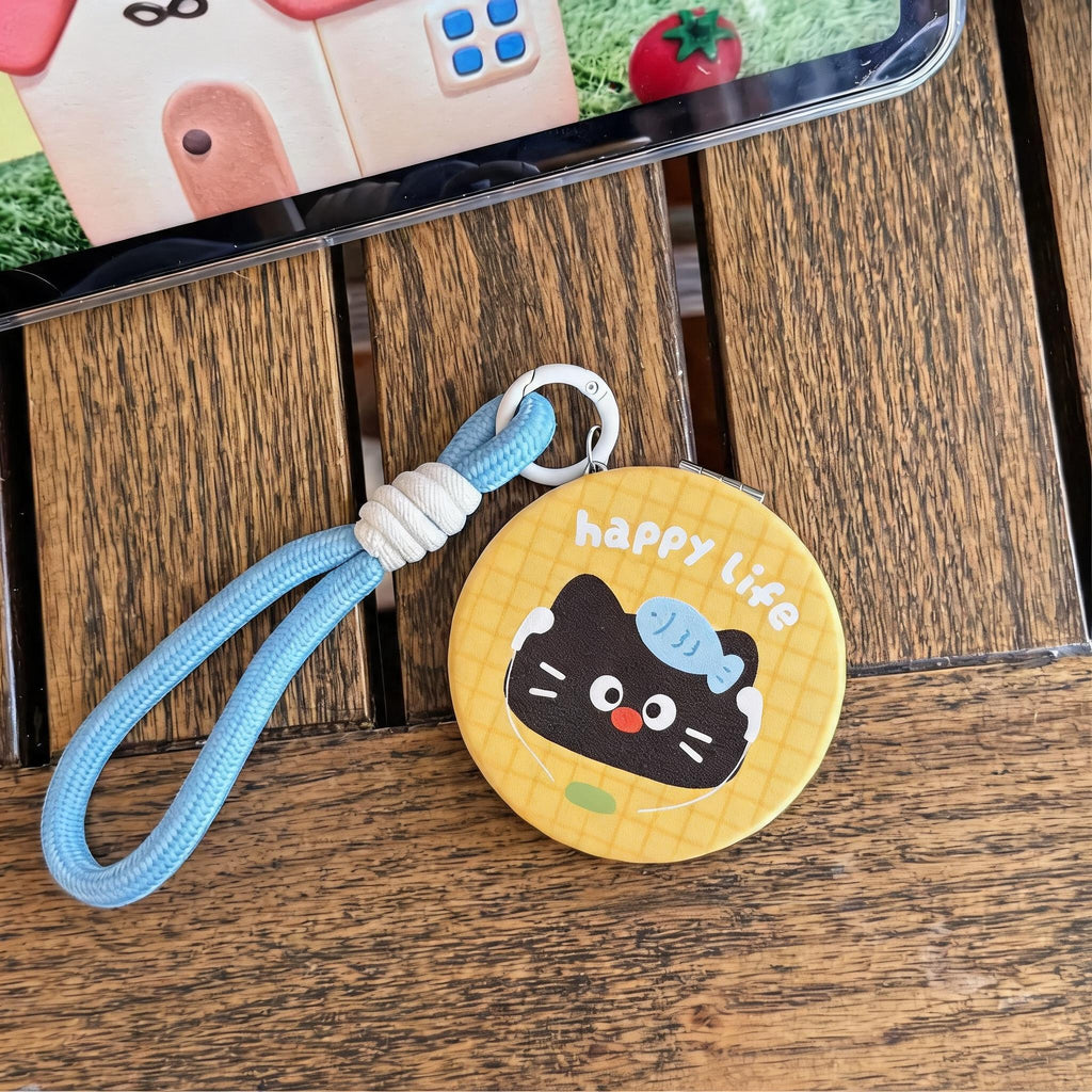 Cartoon Wrist Strap Folding Mirror