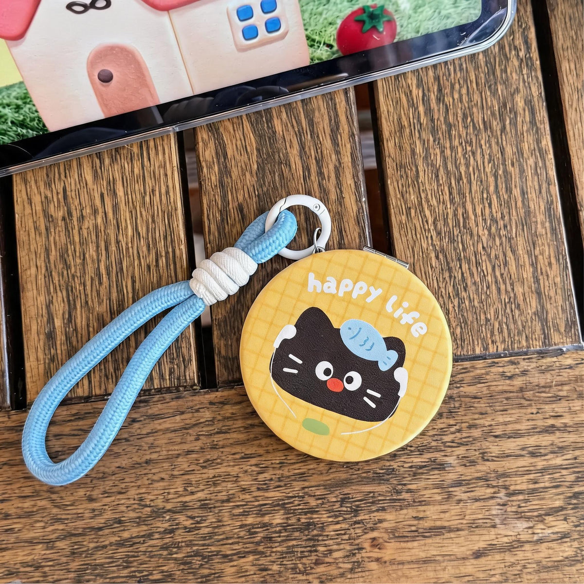 Cartoon Wrist Strap Folding Mirror