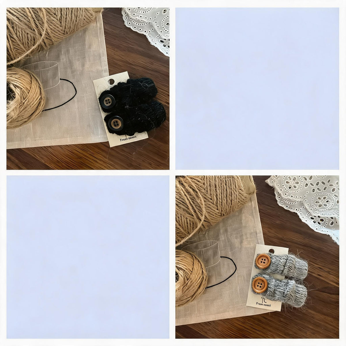 Fuzzy Button Snap Hair Clip