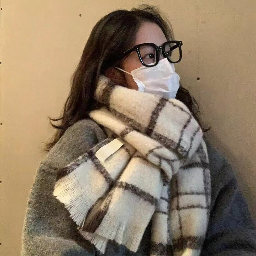 Fringed Twill Blanket Scarf