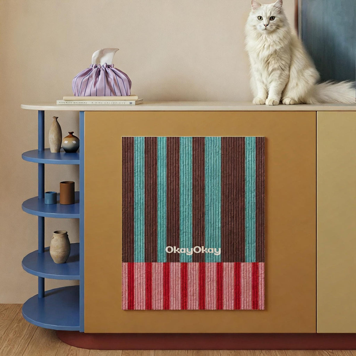 Striped Wall Cat Scratcher