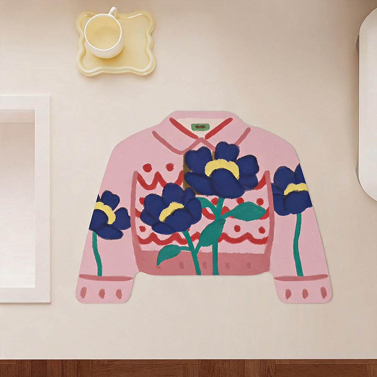 Cardigan Shaped Counter Drying Mat
