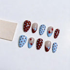 Crimson Star Polka Press-on Nails