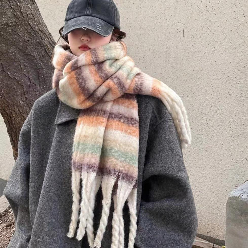 Fringed Twill Blanket Scarf