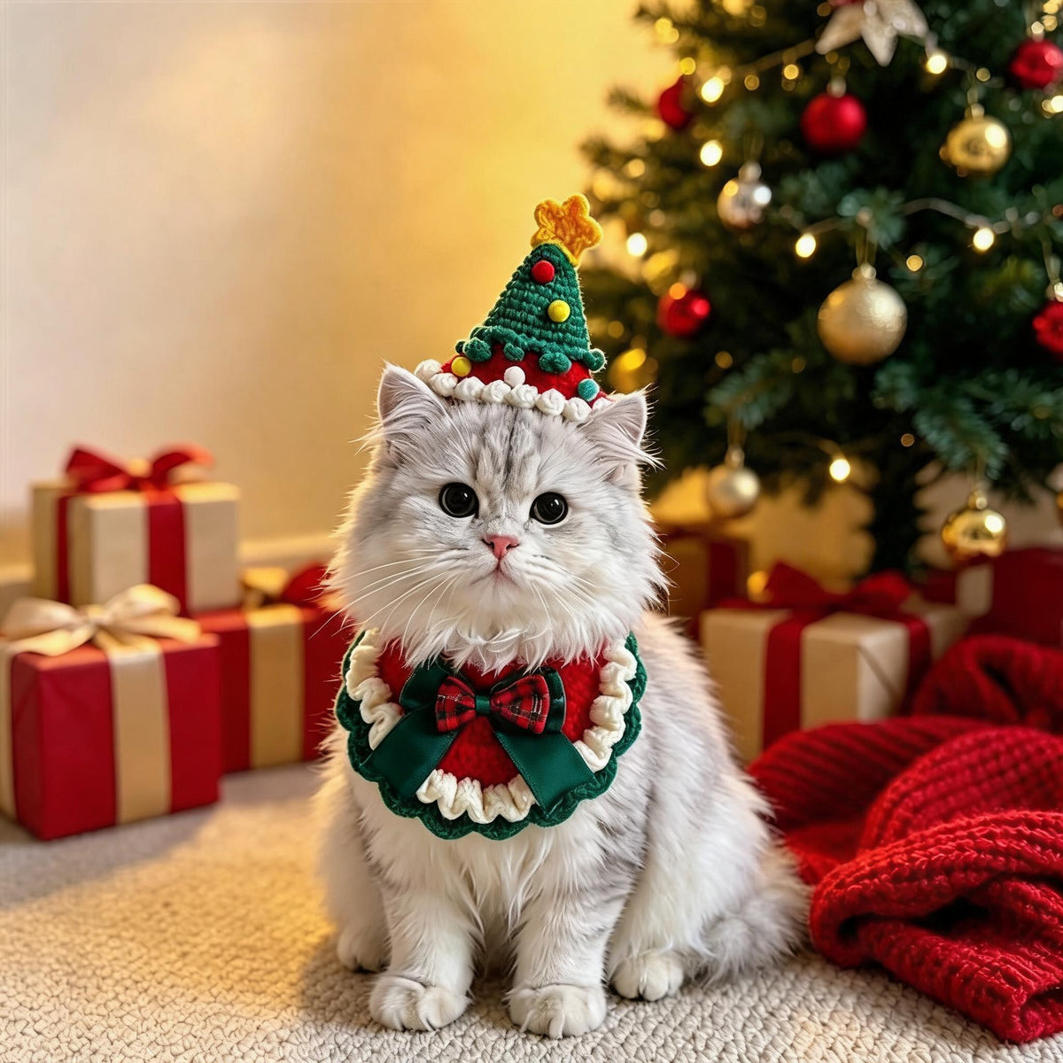 Christmas Tree Pet Hat Set