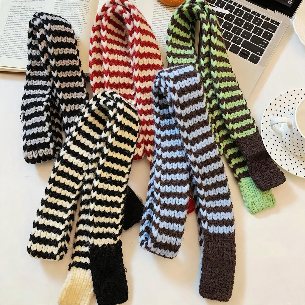 Fine Stripe Skinny Scarf