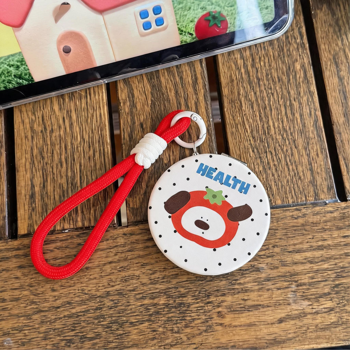Cartoon Wrist Strap Folding Mirror