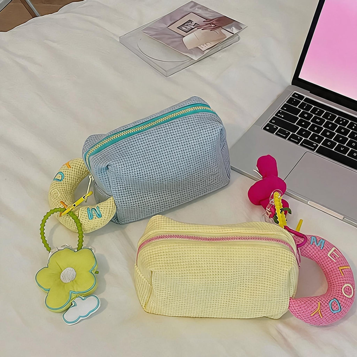 Waffle Grid Wrist Pouch