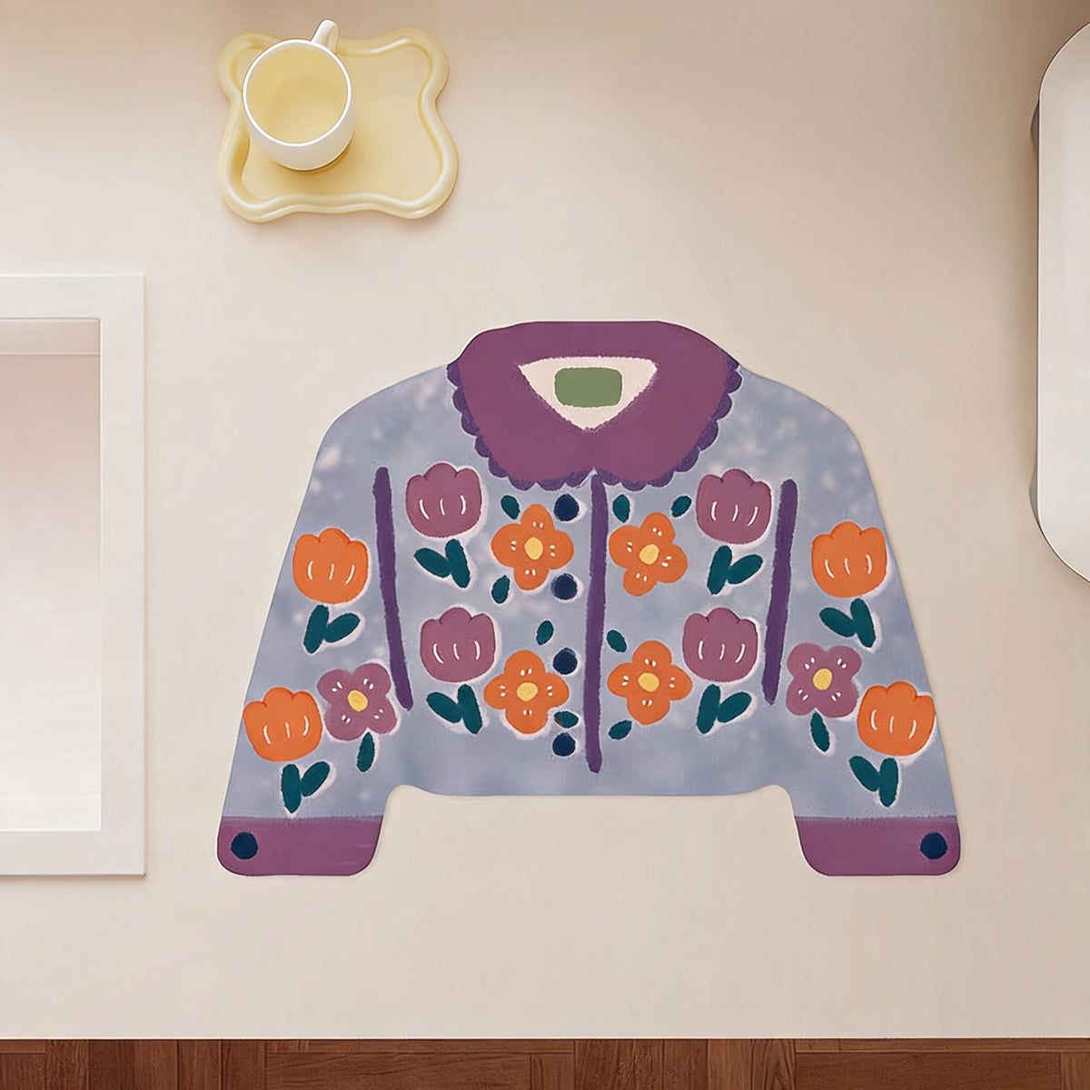 Cardigan Shaped Counter Drying Mat