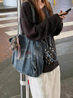Slouchy Washed Denim Tote