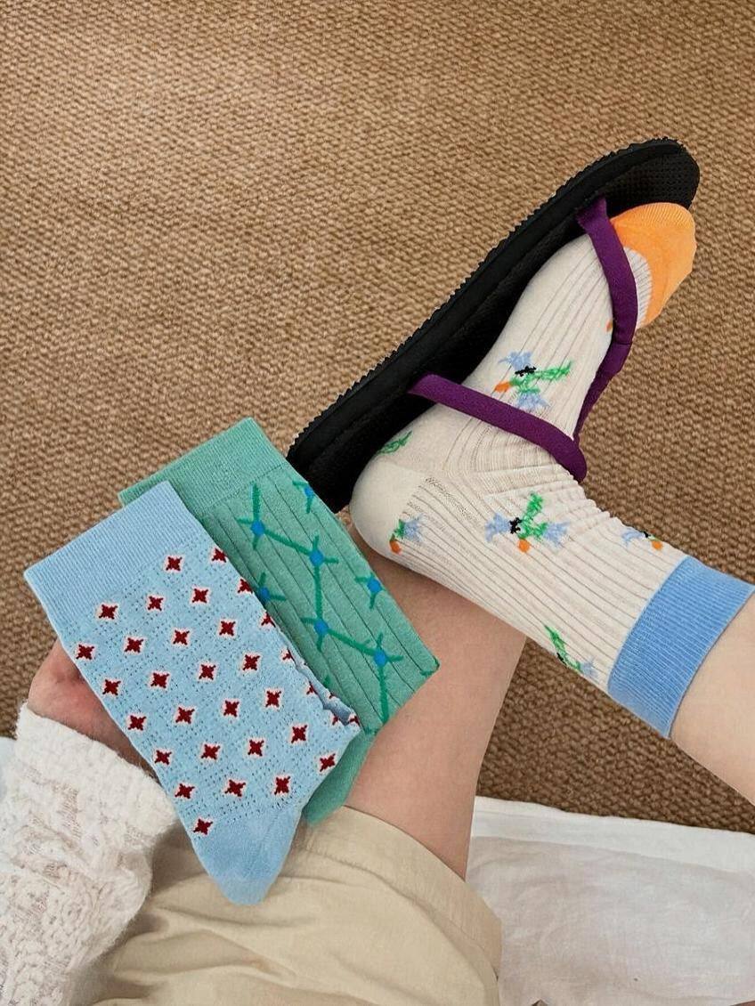 Ribbed Pastel Slouch Socks