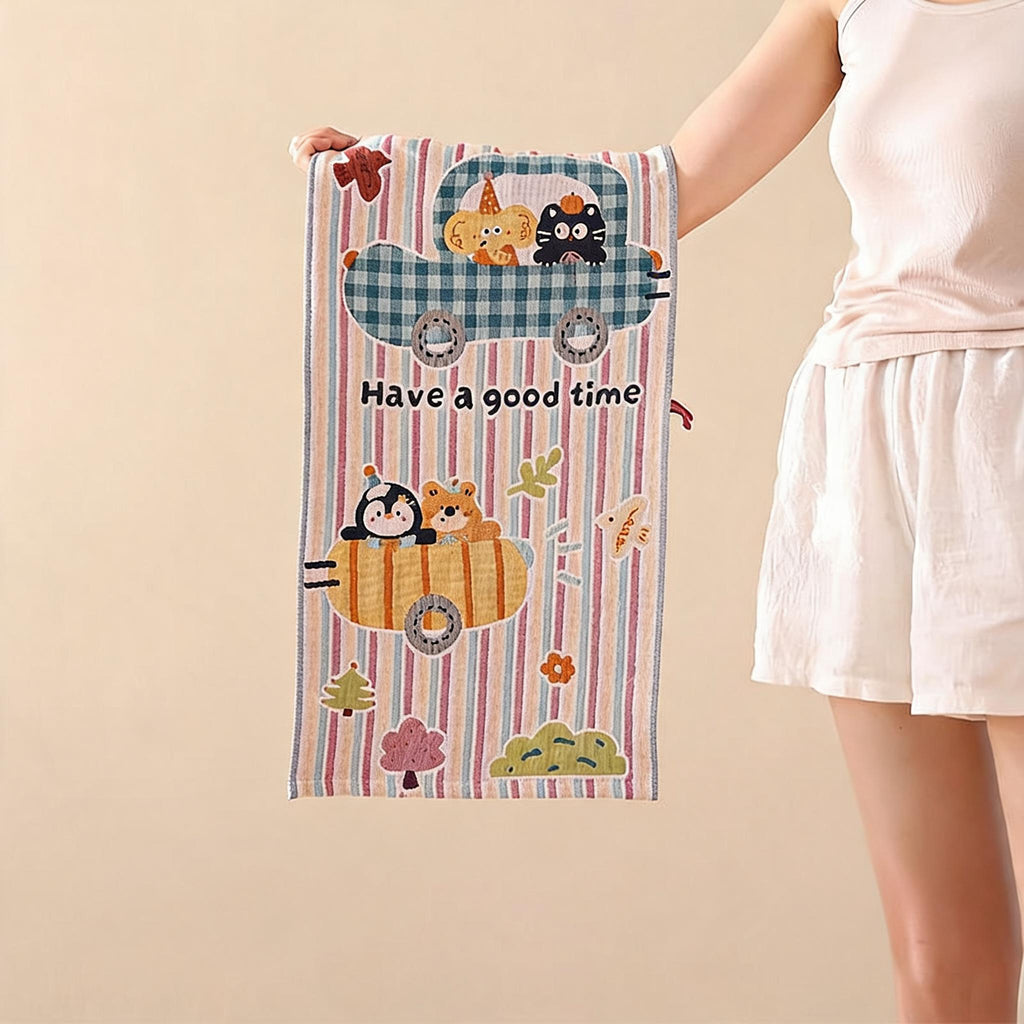 Cartoon Print Gauze Towel
