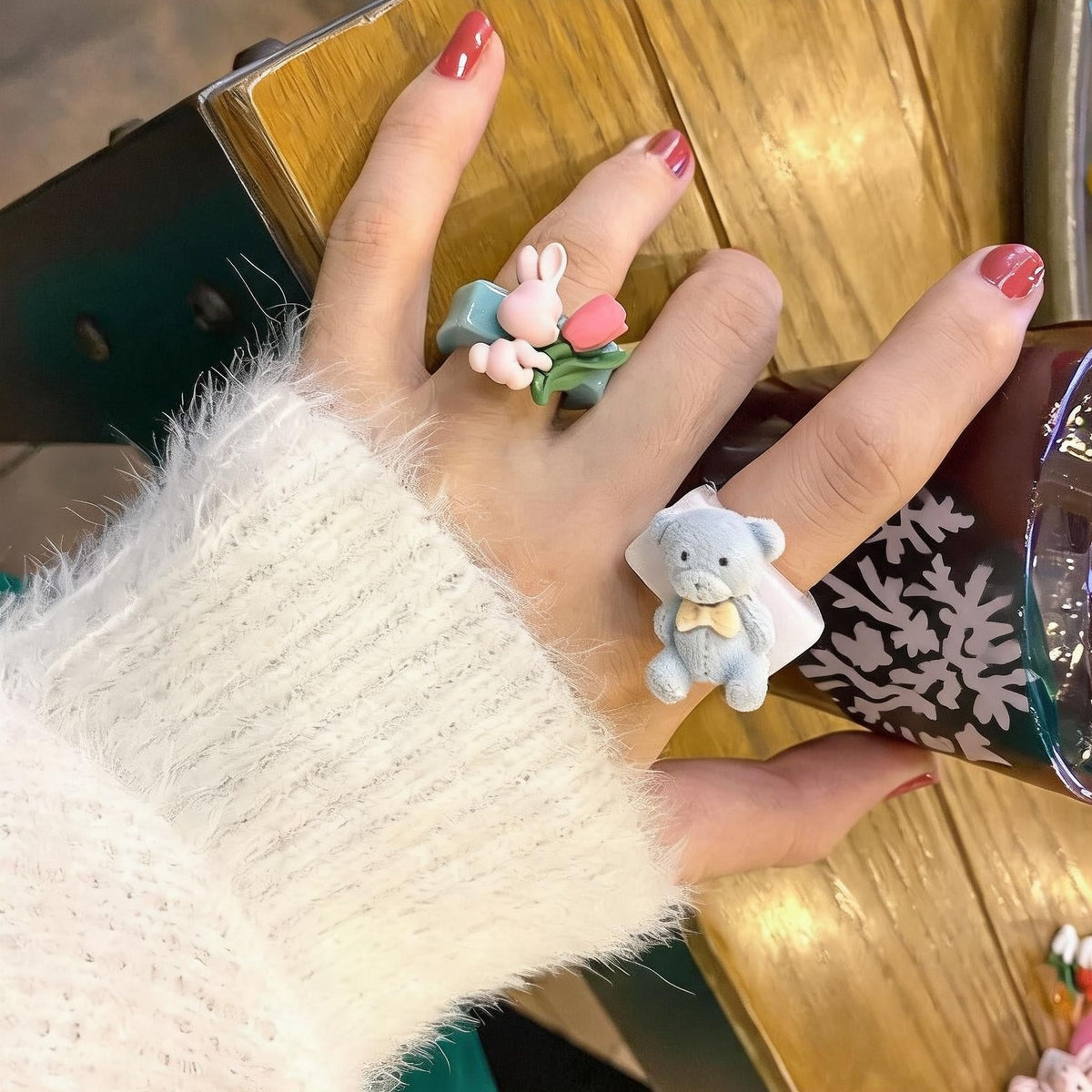Tiny Fuzzy Animal Ring