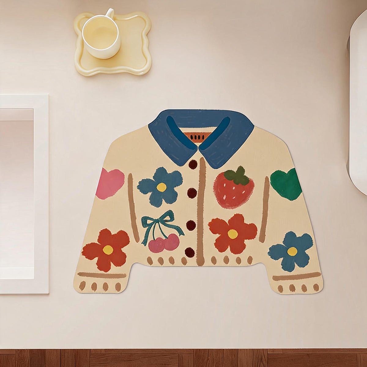Cardigan Shaped Counter Drying Mat