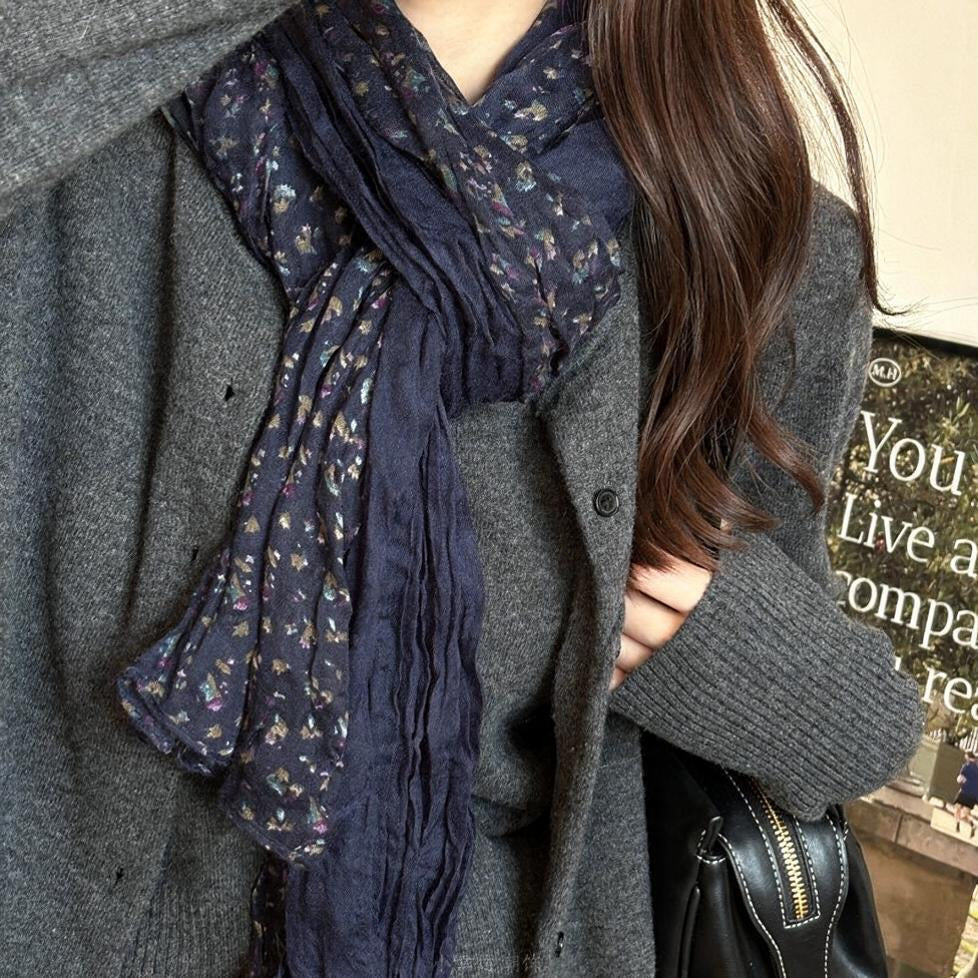 Crinkle Ditsy Floral Scarf