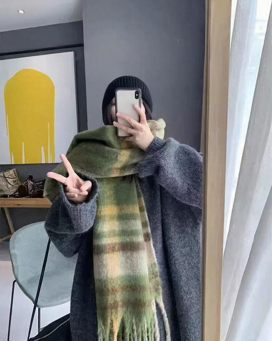 Fringed Twill Blanket Scarf