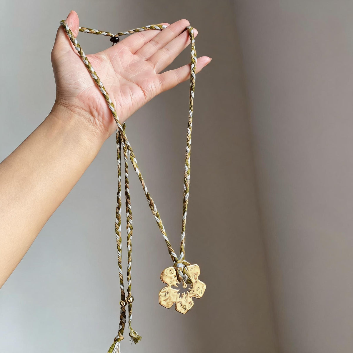 Hibiscus Braided Cord Necklace