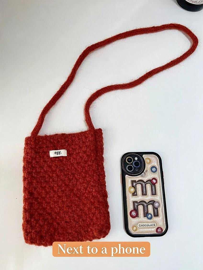 Popcorn Knit Phone Crossbody Bag