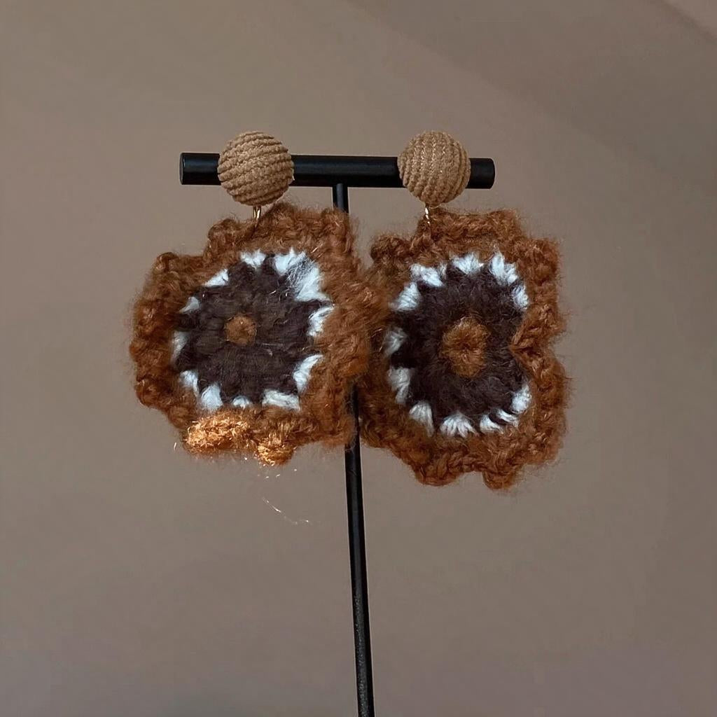 Toasted Bloom Crochet Earrings