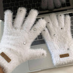 Star Studded Fluffy Gloves
